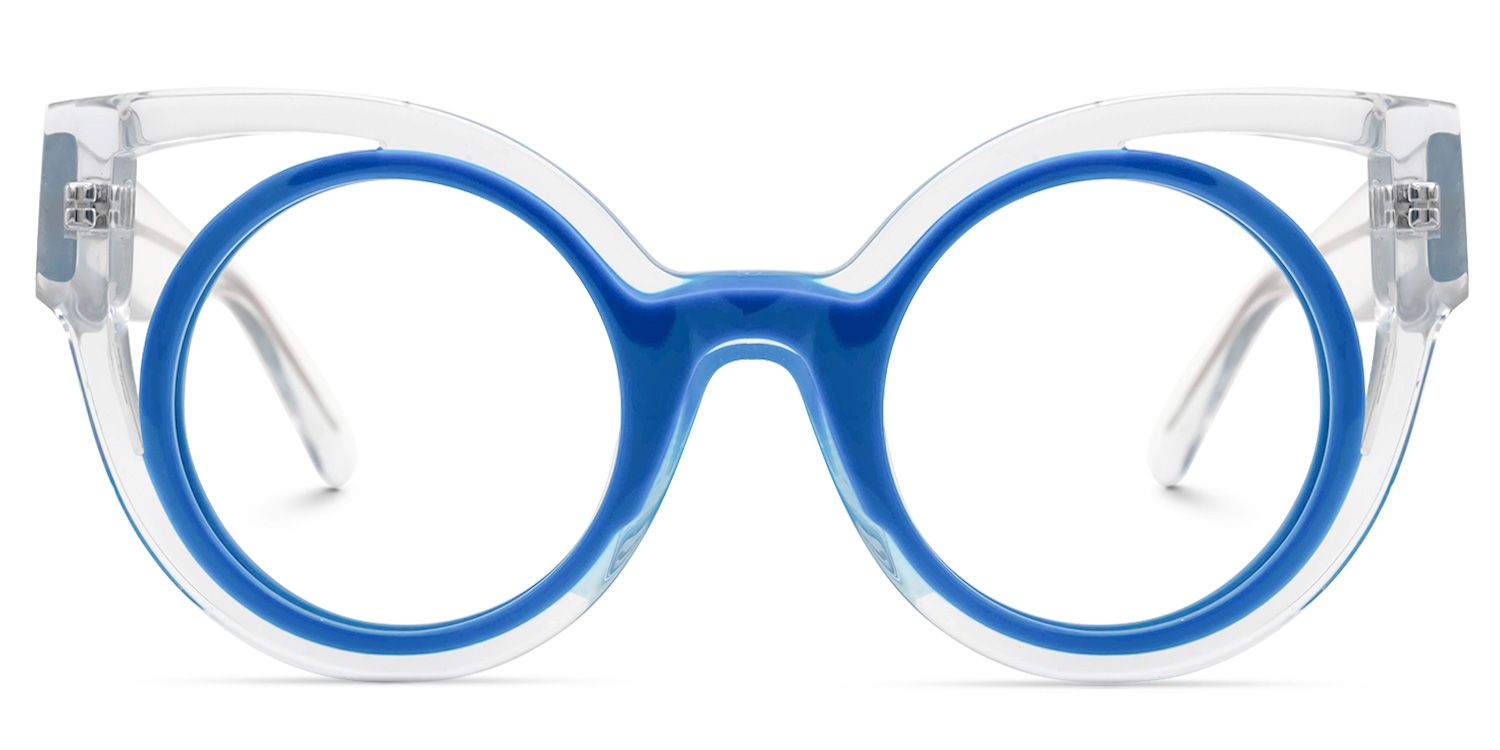 Carreras - Cat Eye Blue Eyeglasses | Vooglam Angle View