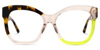 Ronaldo - Tortoise Shell Glasses with Bold Neon Accent | Vooglam Angle View