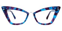 Ferreira - Cat Eye Blue/Floral Eyeglasses | Vooglam Angle View