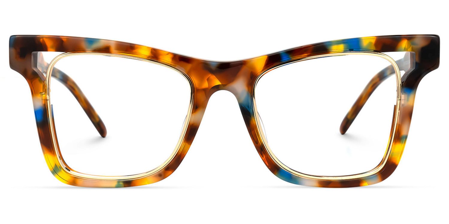 Efrain - Rectangle Blue/Tortoise Eyeglasses | Vooglam Angle View