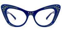 Bratton - Cat Eye Blue Eyeglasses | Vooglam Angle View