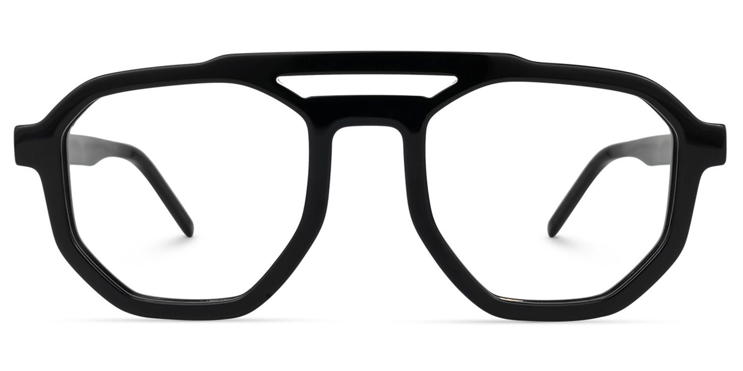 Mariela - Aviator Black Eyeglasses | Vooglam.com Angle View