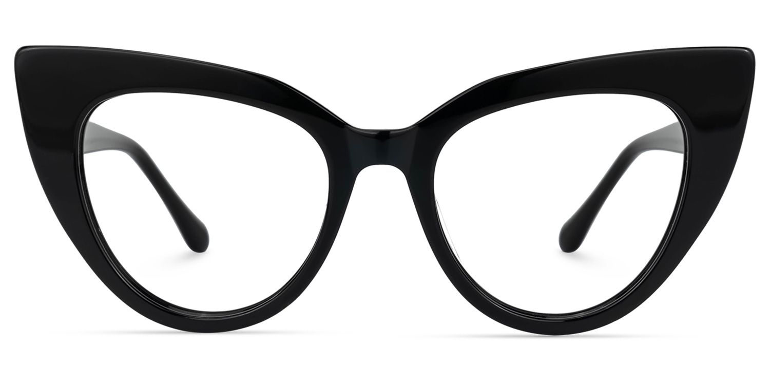 Shawana - Cat Eye Black Eyeglasses | Vooglam Angle View