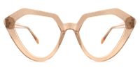 Farhana - Geometric Brown Eyeglasses | Vooglam Angle View