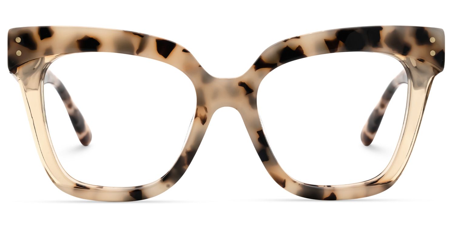 Osborne - Square Brown/Tortoise Two-tone Eyeglasses by Vooglam - Angle View