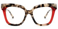 Osborne - Square Red/Tortoise Two-tone Eyeglasses | Vooglam Angle View