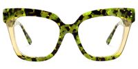 Osborne - Square Green/Tortoise Two-tone Eyeglasses | Vooglam Angle View