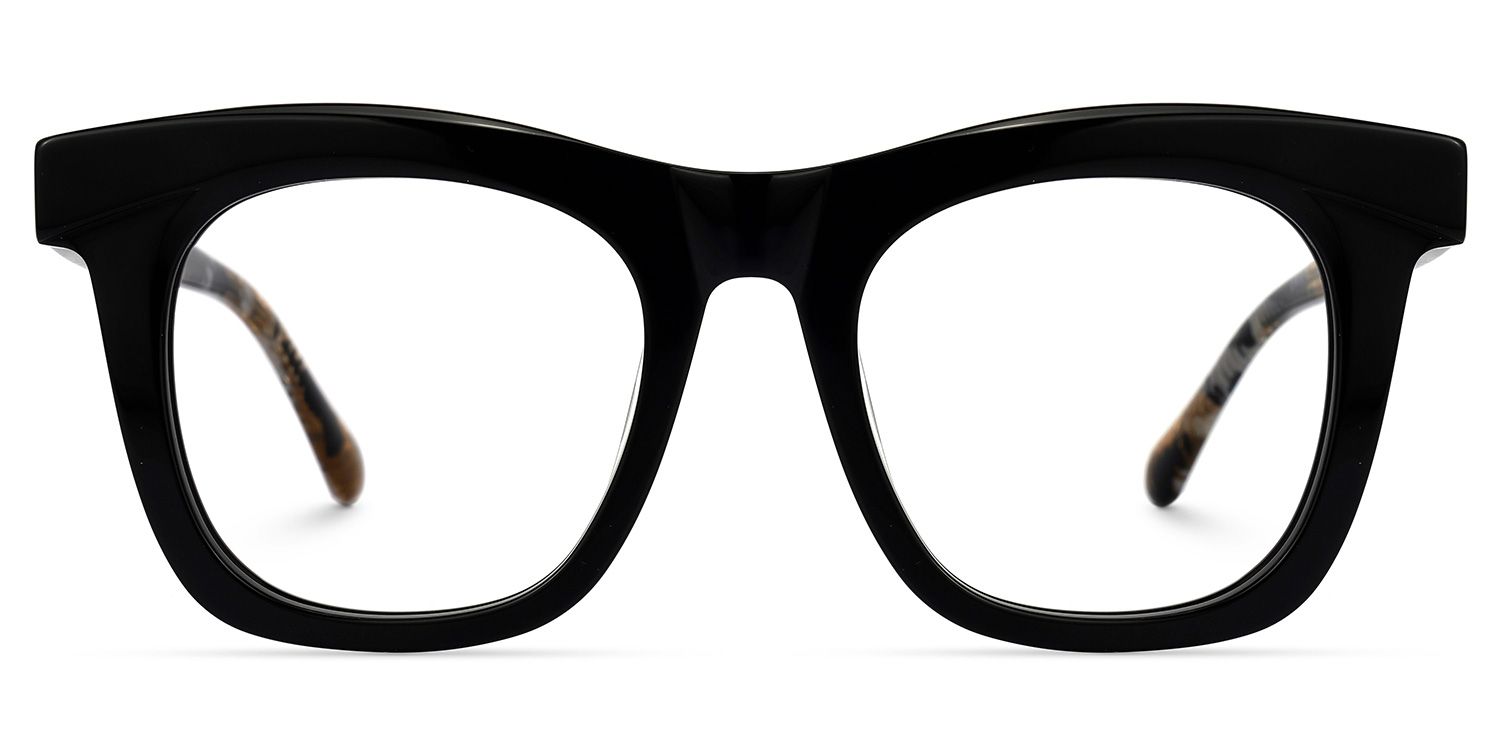 Jamaica - Square Black Eyeglasses | Vooglam Angle View