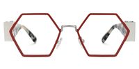 Lizzy - Geometric Red Eyeglasses | Vooglam Angle View