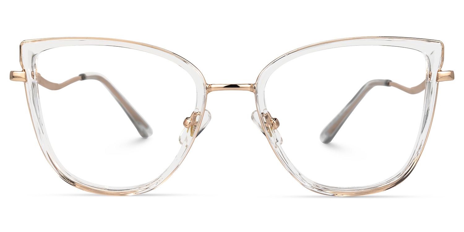 Rosario - Cat Eye Crystal Eyeglasses | Vooglam Angle View