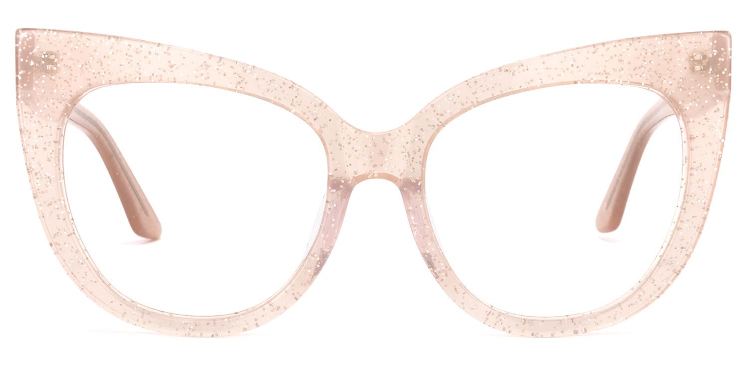Cat Eye Flesh/Pink Eyeglasses | Vooglam.com Angle View