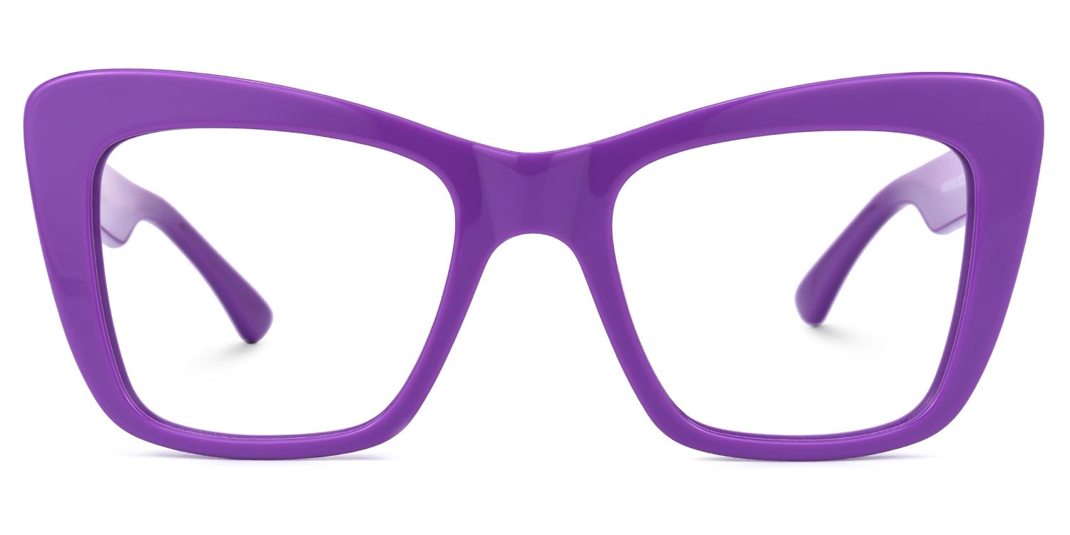 Dewanna - Rectangle Purple Eyeglasses by Vooglam - Angle View