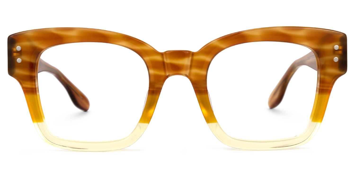 Wendell - Rectangle Brown Eyeglasses | Vooglam.com Angle View