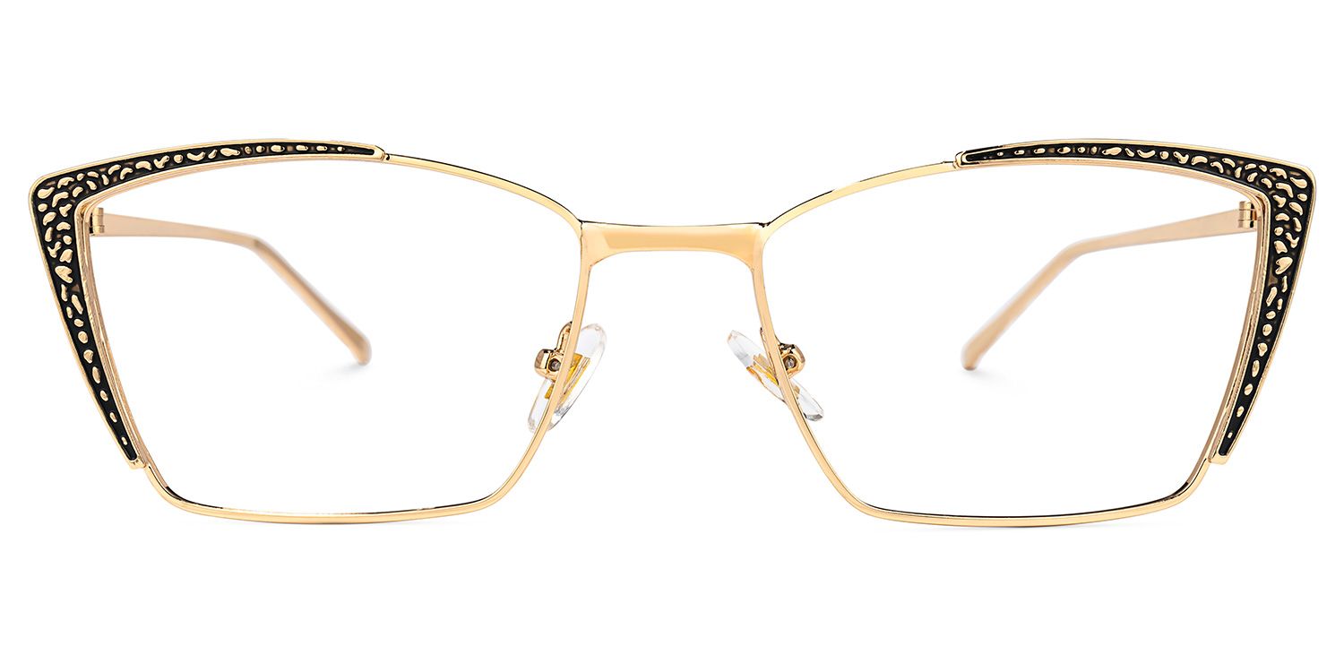Felecia - Rectangle Gold Eyeglasses | Vooglam Product Details 1