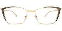 Felecia - Rectangle Gold Eyeglasses | Vooglam Angle View