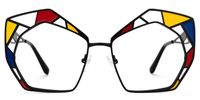Crumbley - Geometric Black Eyeglasses | Vooglam Angle View