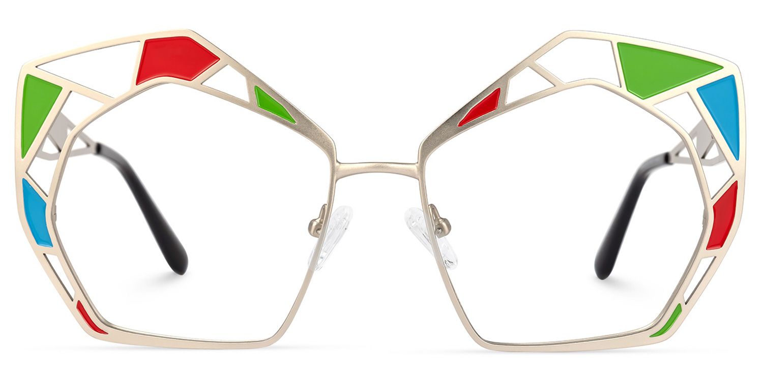 Crumbley - Geometric Silver Eyeglasses | Vooglam Angle View