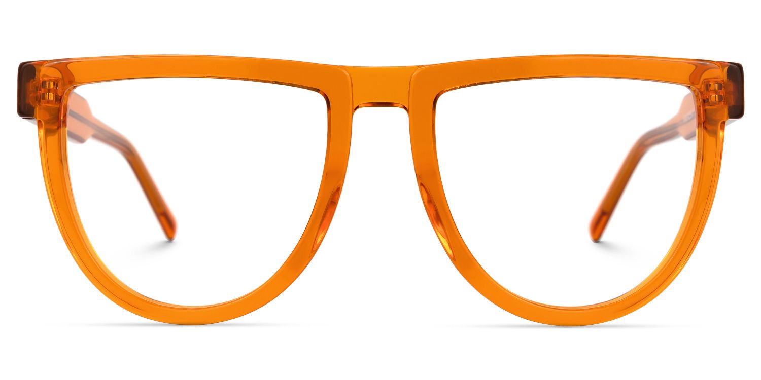 Amiens - Aviator Orange Eyeglasses | Vooglam Angle View