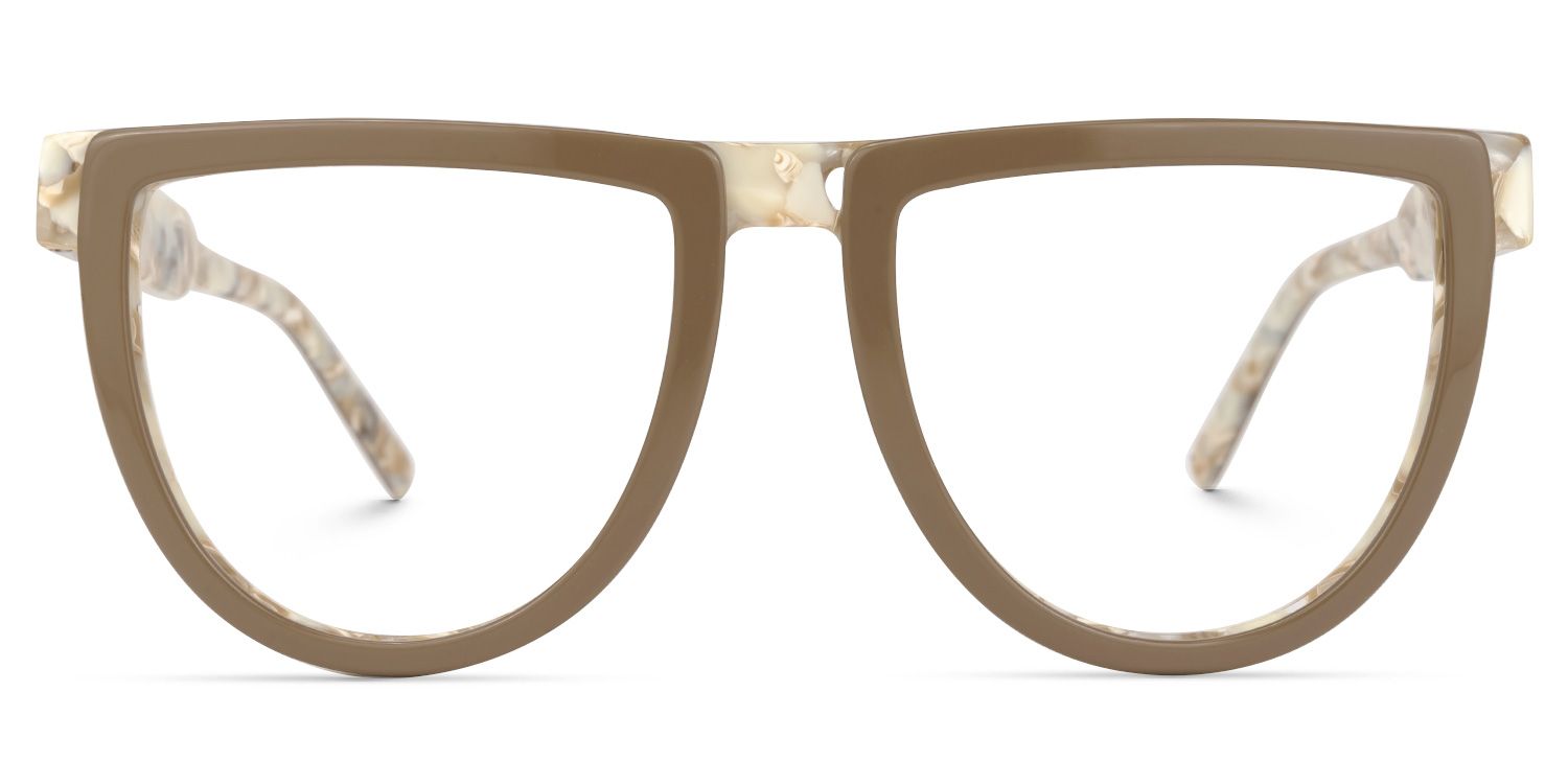 Amiens - Aviator Brown Eyeglasses | Vooglam Angle View