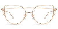 Selina - Aviator Gold Eyeglasses | Vooglam Angle View