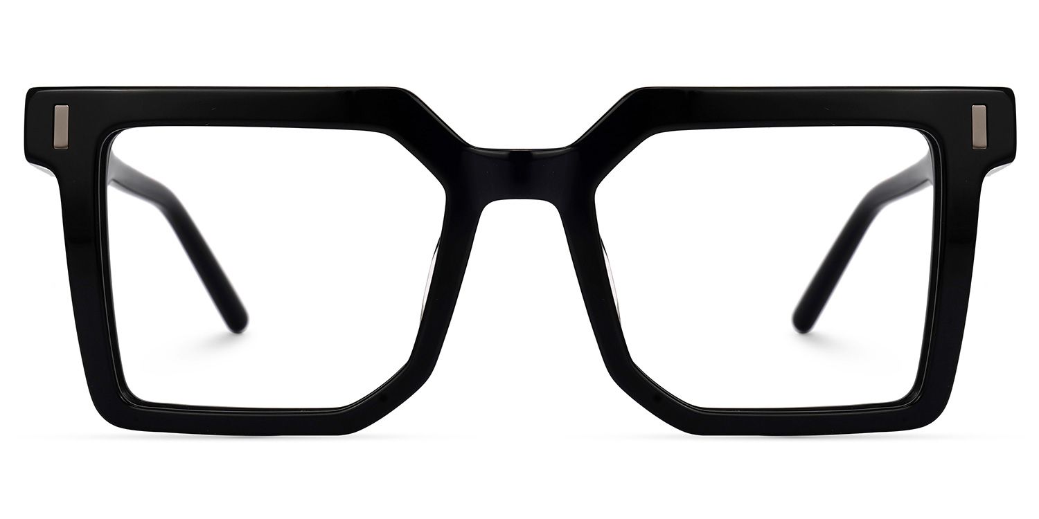 Nadie - Square Black Eyeglasses | Vooglam Angle View