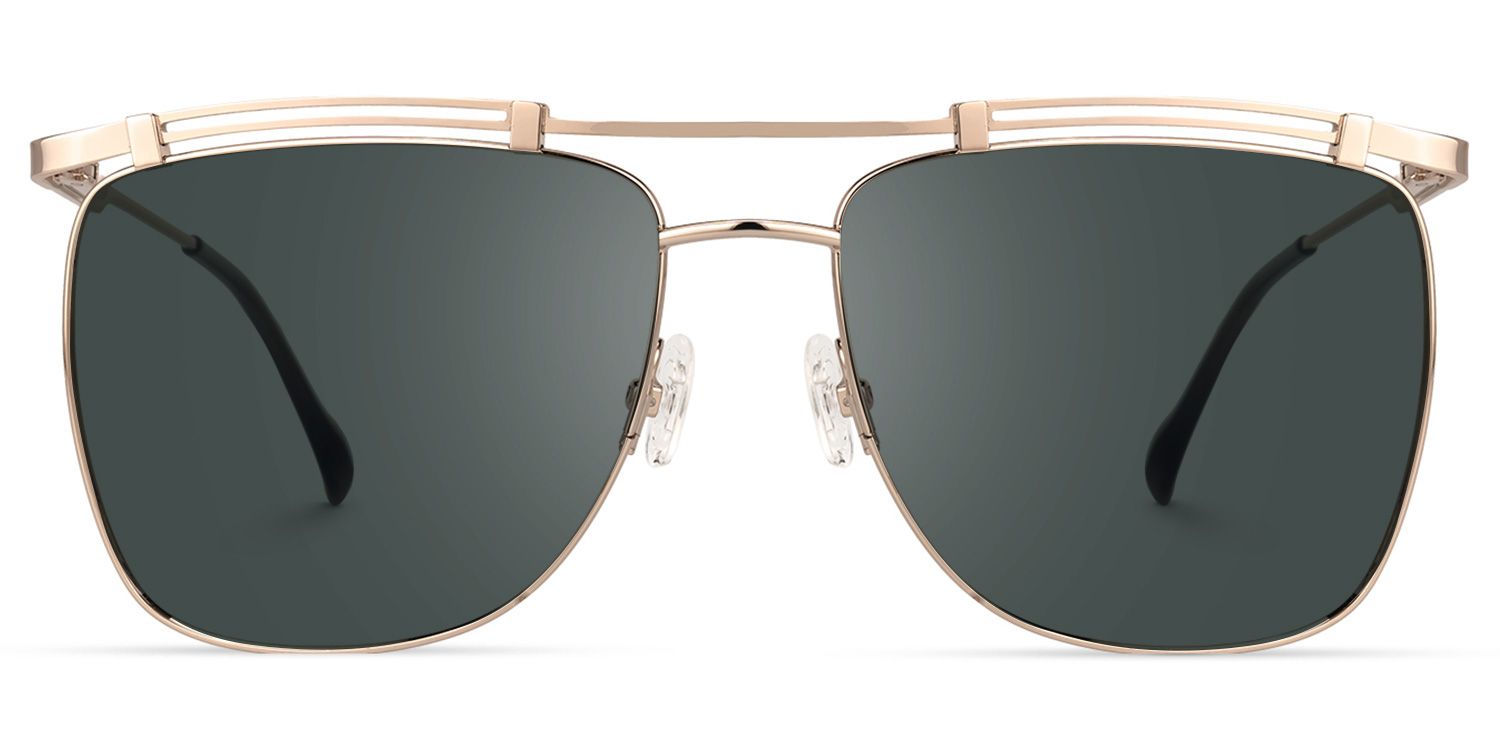 Aafje - Aviator Gold Sunglasses | Vooglam Angle View