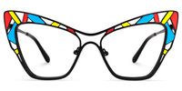 Aali - Cat Eye Black Eyeglasses | Vooglam Angle View