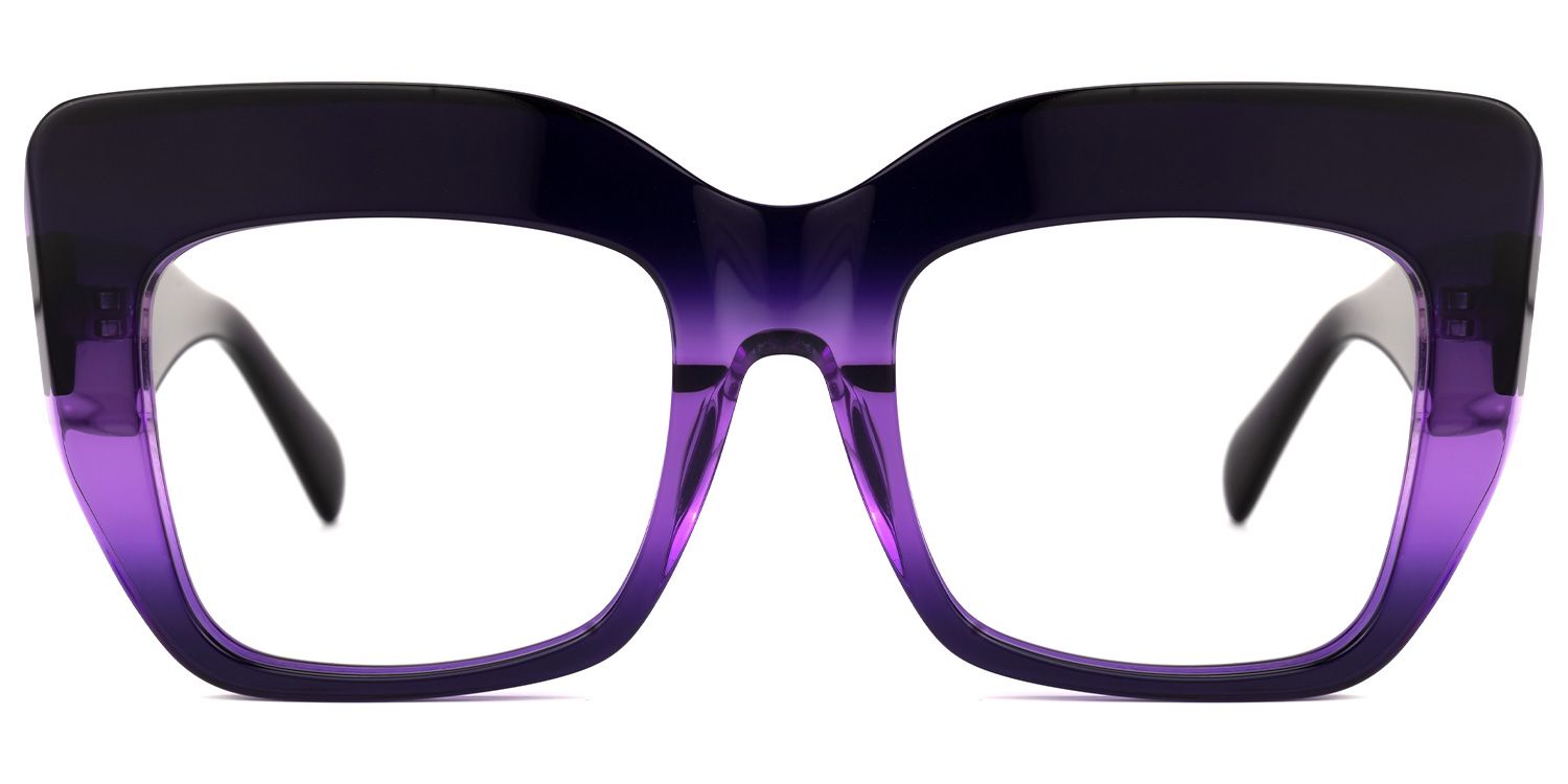 Rosaura - Square Purple Eyeglasses | Vooglam Angle View
