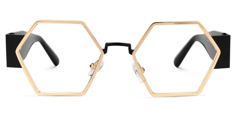Lizzy - Geometric Gold Eyeglasses