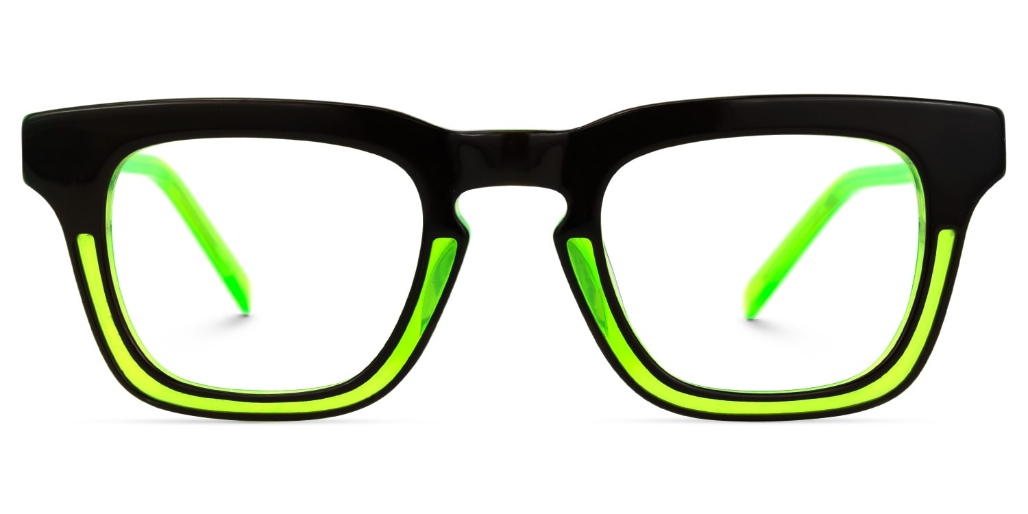 

Abana - Rectangle Black/Green Eyeglasses