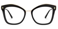 Abbey - Butterfly Black Eyeglasses | Vooglam Angle View