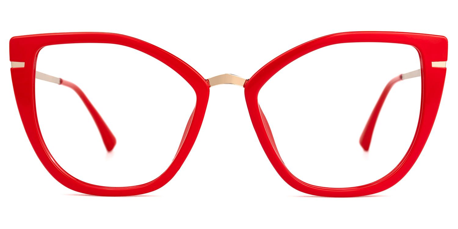 Abena - Cat Eye Red Eyeglasses | Vooglam Angle View