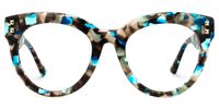 Abdiel - Round Blue/Tortoise Eyeglasses | Vooglam Angle View