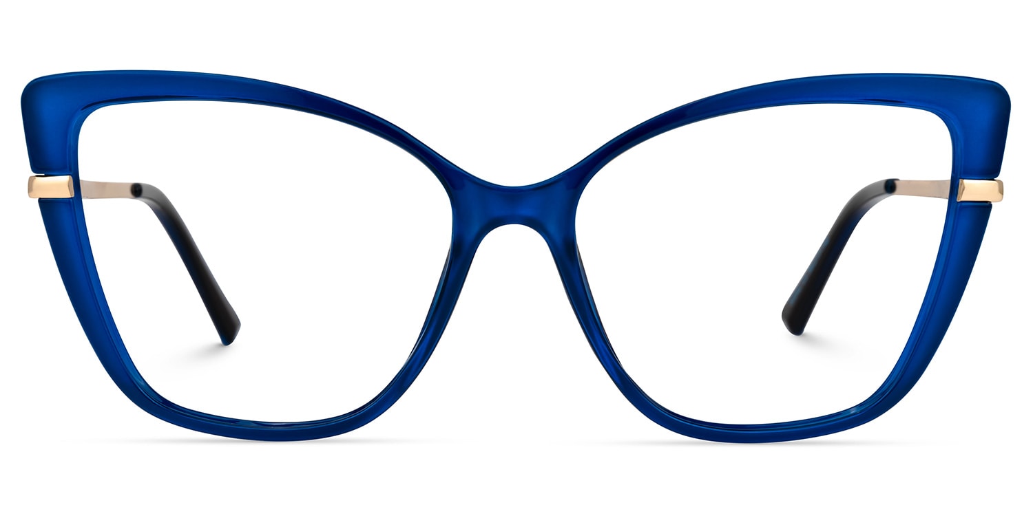 

Abdullah - Cat Eye Blue Eyeglasses