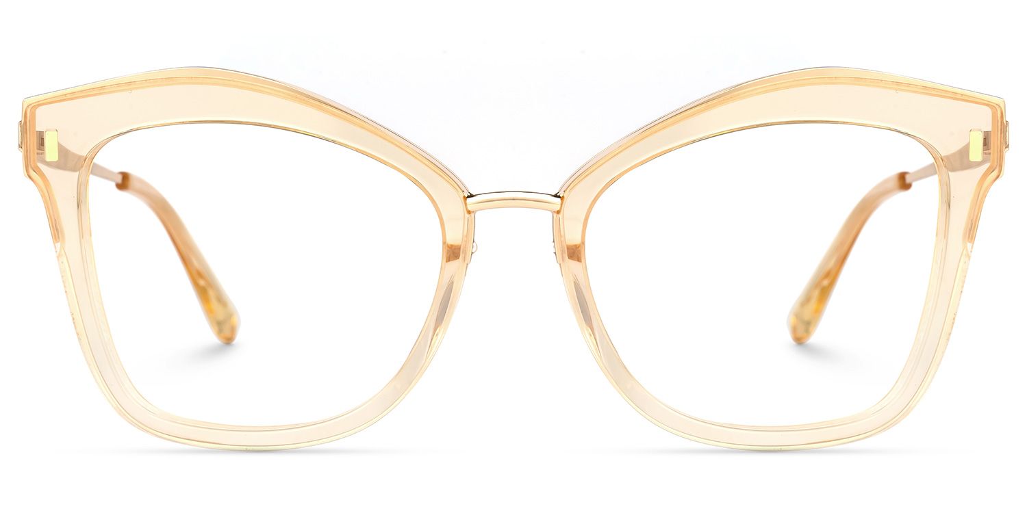Abbey - Butterfly Champagne Eyeglasses | Vooglam Angle View