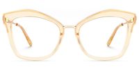 Abbey - Butterfly Champagne Eyeglasses | Vooglam Angle View