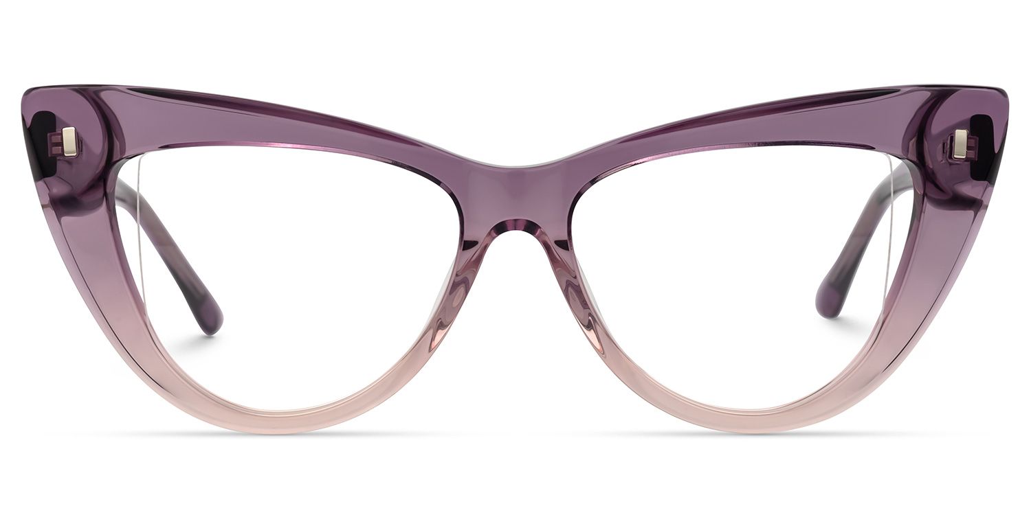 Abelina - Cat Eye Purple Eyeglasses | Vooglam Angle View