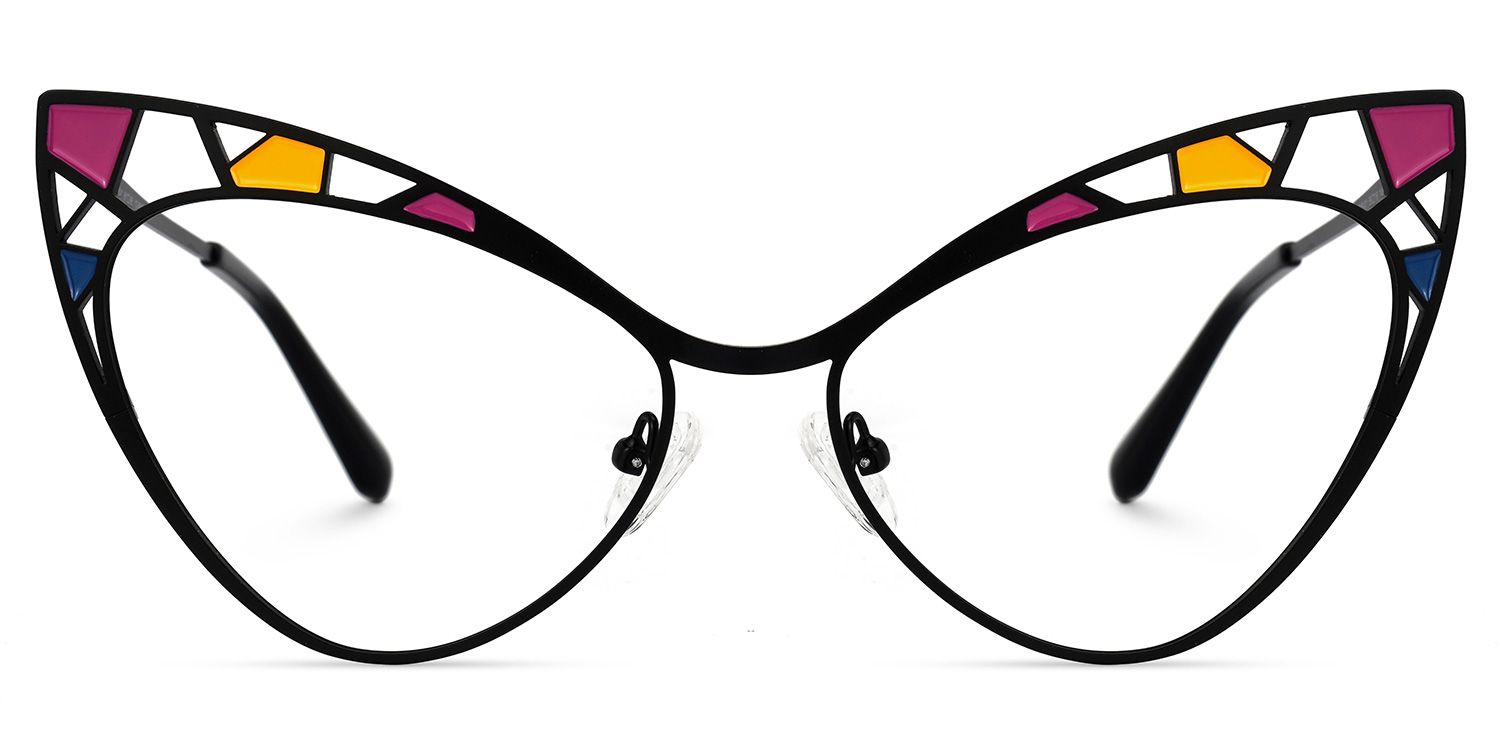 Idaliz - Cat Eye Black Eyeglasses | Vooglam Angle View