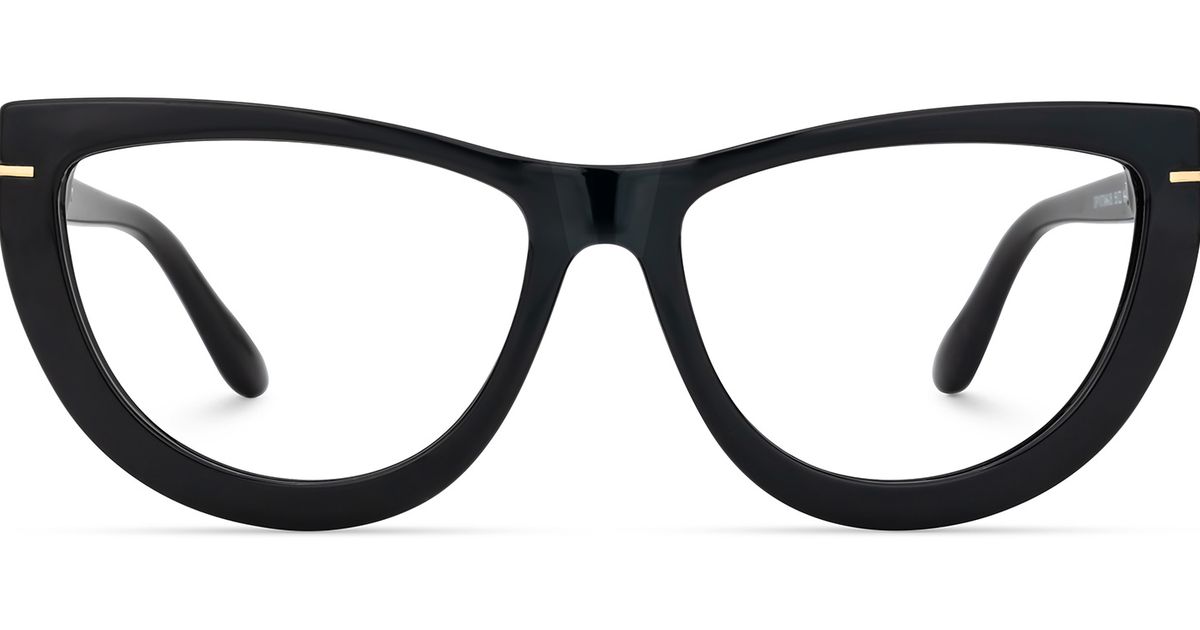 NWT WOMEN\'S SAMA EYEGLASS FRAMES RHEA BLACK CREAM Rhea Sunglasses in Jet Black | Warby Parker main image 4