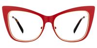 Abiba - Cat Eye Red Eyeglasses | Vooglam Angle View