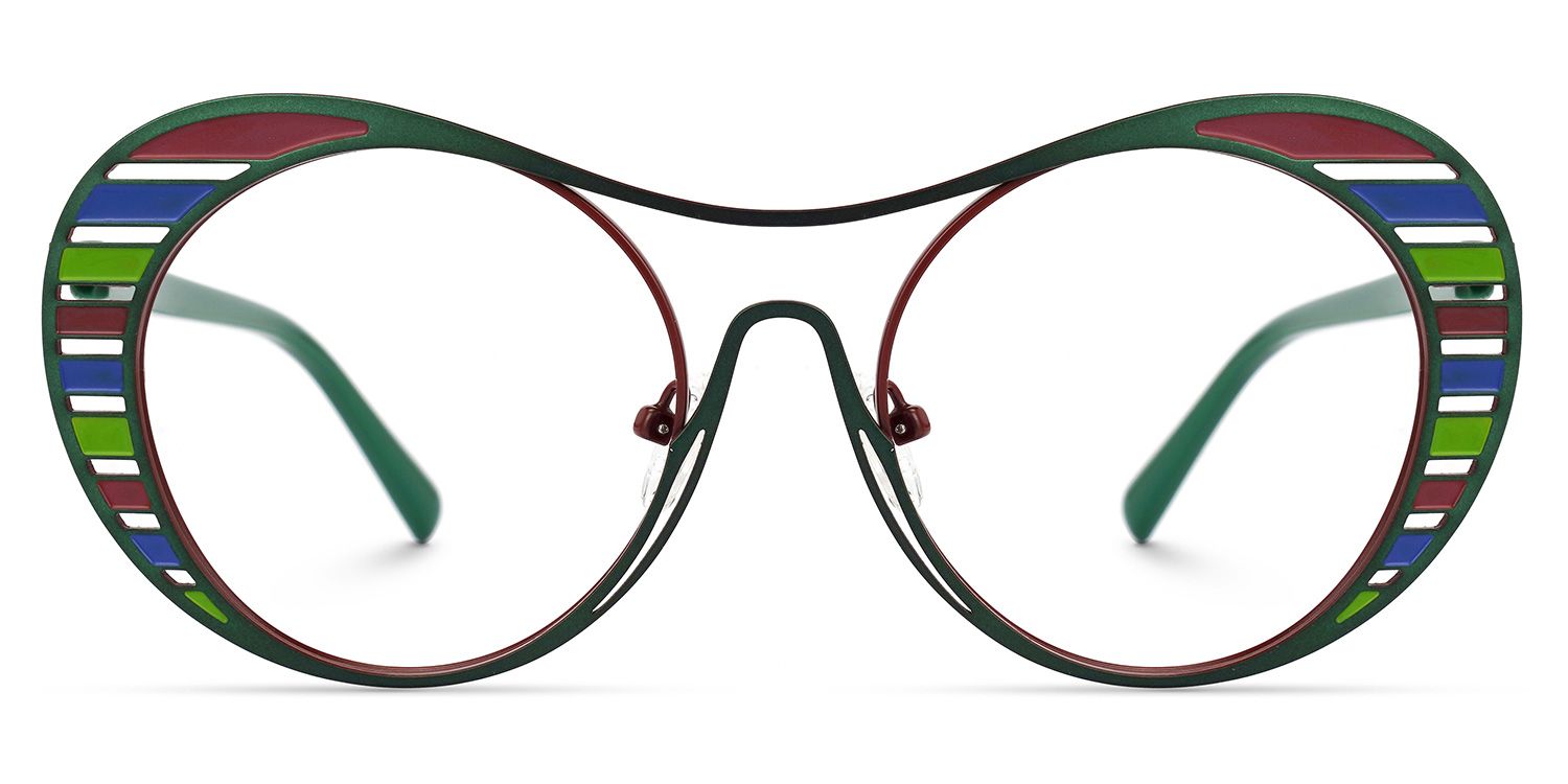 Abital - Aviator Green Eyeglasses | Vooglam Angle View