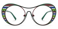 Abital - Aviator Green Eyeglasses | Vooglam Angle View
