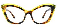 Gonzales - Cat Eye Yellow/Tortoise Eyeglasses | Vooglam Angle View