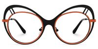 Abiyram - Cat Eye Black/Orange Eyeglasses | Vooglam Angle View