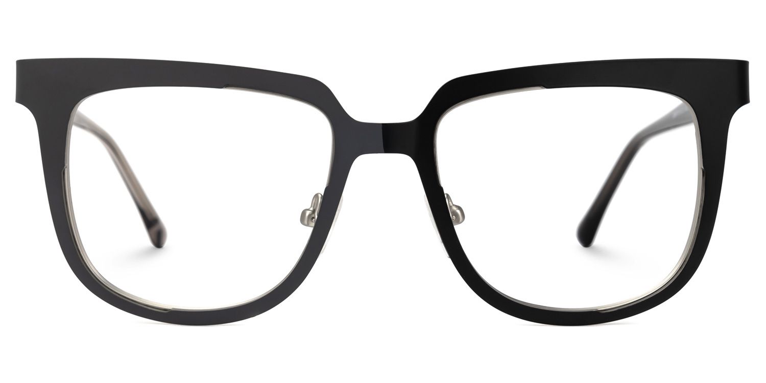 Abrina - Square Black Two-tone Eyeglasses | Vooglam Angle View