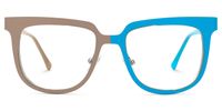Abrina - Square Blue Two-tone Eyeglasses | Vooglam Angle View