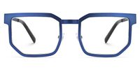 Resa - Rectangle Blue Eyeglasses | Vooglam Angle View