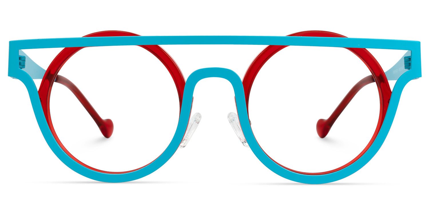 Acantha - Aviator Blue/Red Eyeglasses | Vooglam Angle View