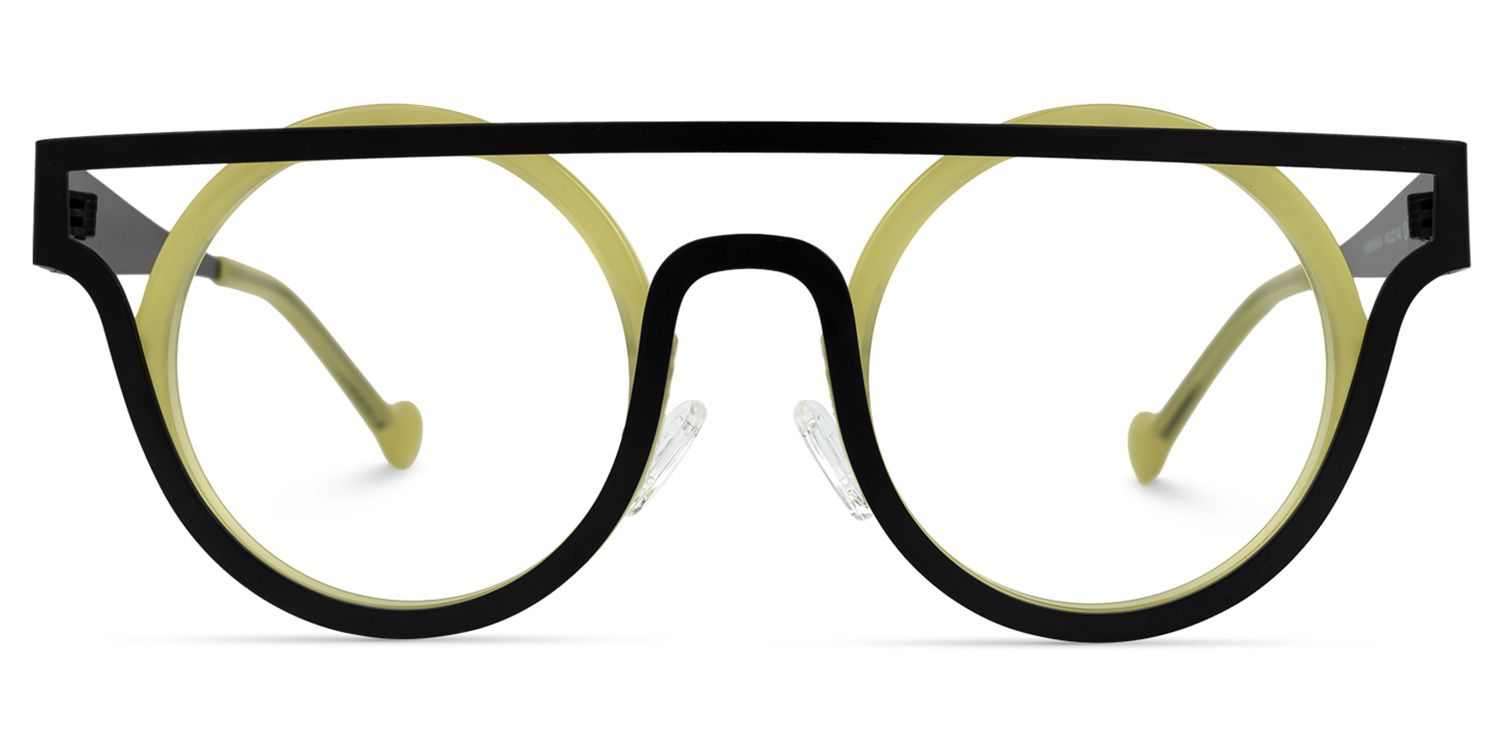 Acantha - Aviator Black/Green Eyeglasses | Vooglam Angle View
