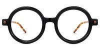 Acadia - Round Black Eyeglasses | Vooglam Angle View